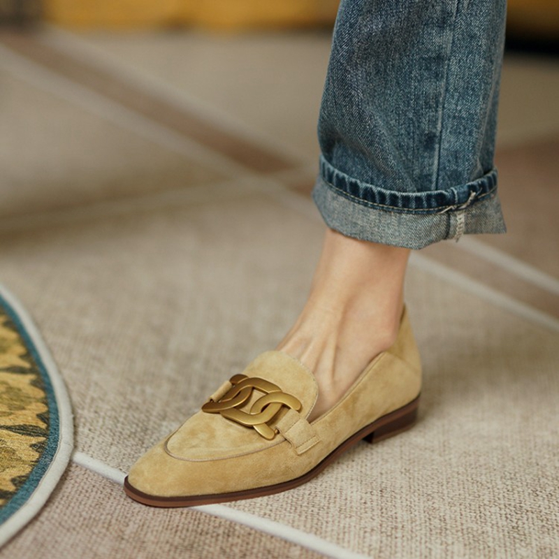 Casual Sandal Leather - Замшевые Кожаные женские лоферы весна/осень женская