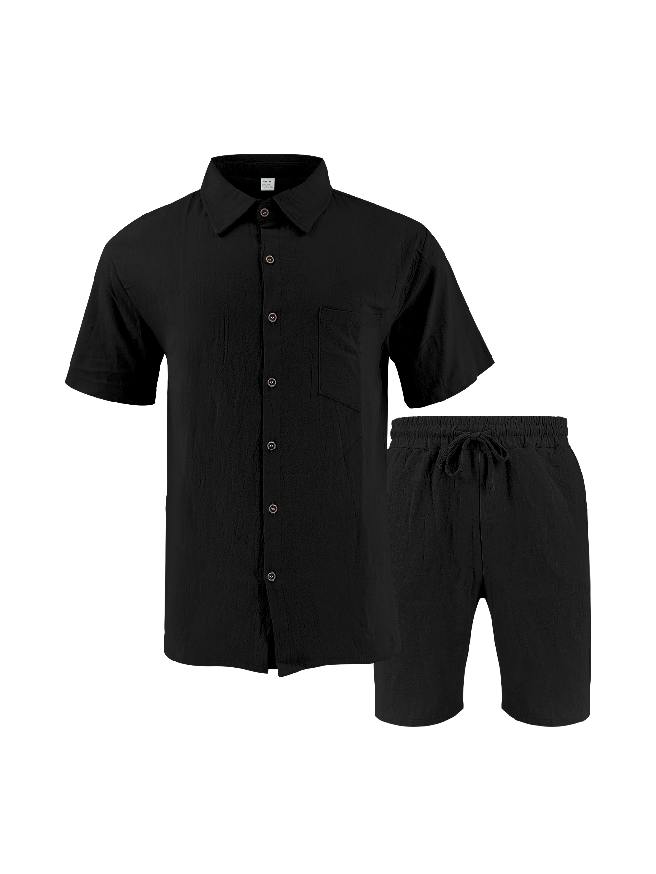 Linen Shirt Breathable - Мужской льняной текстурированный комплект из двух