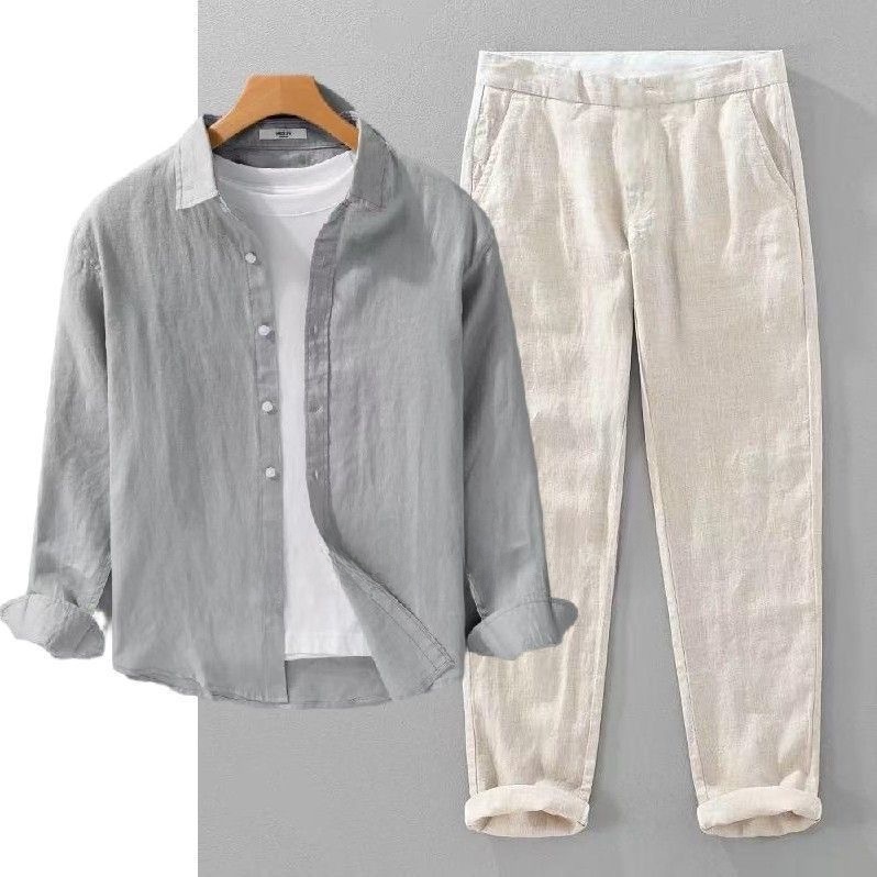 Легкая дышащая льняная мужская – обзор и цена Linen Shirt Breathable