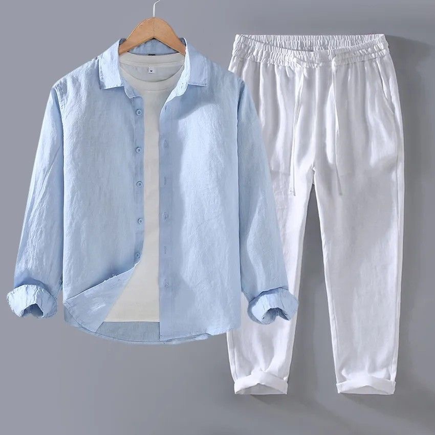 Высококачественная мужская руб – обзор и цена Linen Shirt Breathable