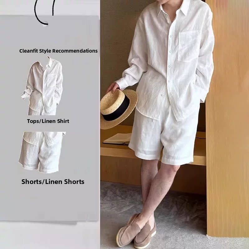 Летний модный льняной комплект – обзор и цена Linen Shirt Breathable