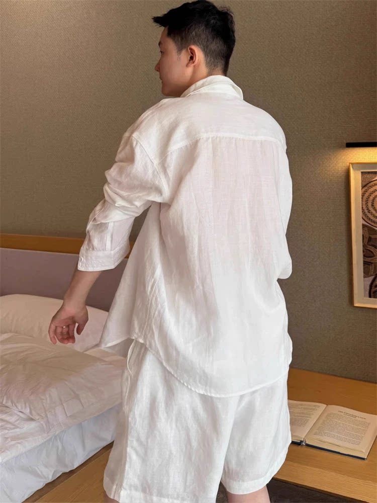 Летний модный льняной комплект – обзор и цена Linen Shirt Breathable