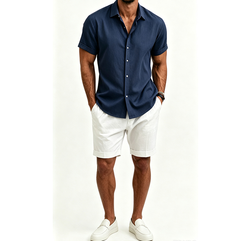 Мужской комплект из хлопка и л – обзор и цена Linen Shirt Breathable