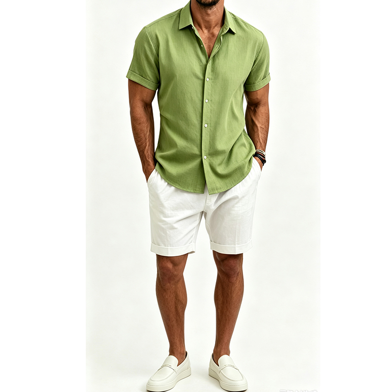 Мужской комплект из хлопка и л – обзор и цена Linen Shirt Breathable