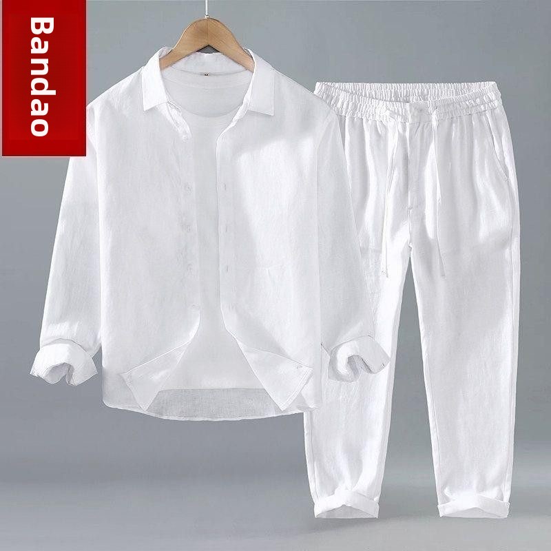 Свободный льняной мужской комп – обзор и цена Linen Shirt Breathable
